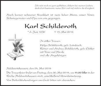 Todesanzeige von Kai Schilderoth von Eschwege