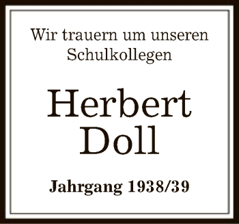 Todesanzeige von Herbert Doll von Offenbach