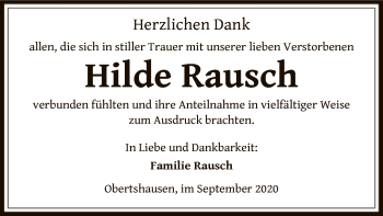 Todesanzeige von Hilde Rausch von OF