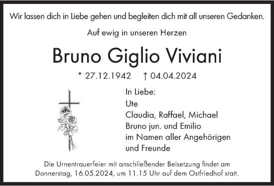 Todesanzeige von Bruno Giglio Viviani von merkurtz