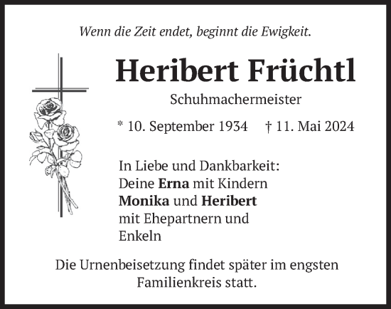 Todesanzeige von Heribert Früchtl von merkurtz