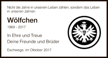 Todesanzeige von Wölfchen  von Eschwege