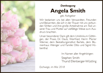 Todesanzeige von Angela Smith von Eschwege