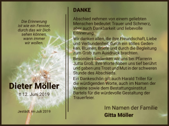 Todesanzeige von Dieter Möller von Eschwege