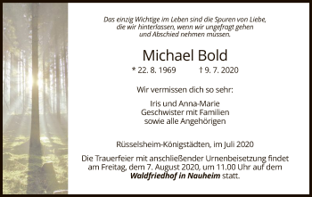 Todesanzeige von Michael Bold von WRS