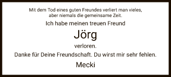 Todesanzeige von Jörg  von WRS