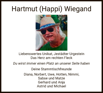 Todesanzeige von Hartmut  Wiegand von WRS