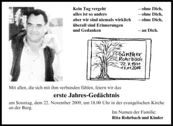 Todesanzeige von Günther Rohrbach von Westfälische Nachrichten