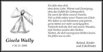 Todesanzeige von Gisela Wally von Westfälische Nachrichten