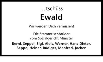 Todesanzeige von Ewald Mentrup von Westfälische Nachrichten