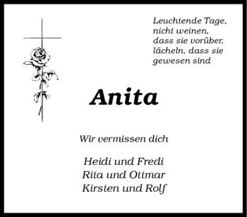 Todesanzeige von Anita Gehring von Westfälische Nachrichten