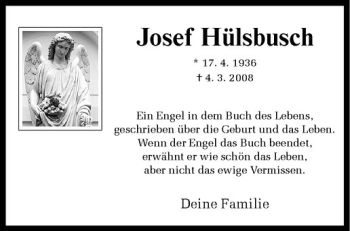 Todesanzeige von Josef Hülsbusch von Westfälische Nachrichten