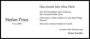 Todesanzeige von Stefan Pries von Westfälische Nachrichten