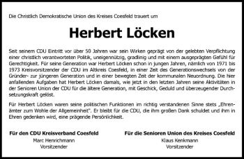 Todesanzeige von Herbert Löcken von Westfälische Nachrichten