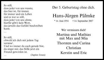 Todesanzeige von Hans-Jürgen Pälmke von Westfälische Nachrichten