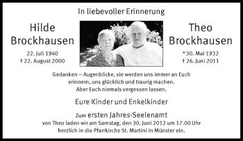 Todesanzeige von Theo Brockhausen von Westfälische Nachrichten