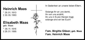 Todesanzeige von Heinrich Maas von Westfälische Nachrichten