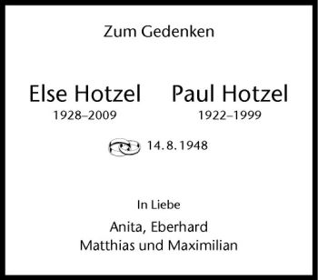 Todesanzeige von Paul Hotzel von Westfälische Nachrichten