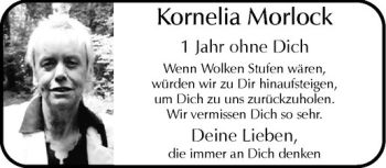 Todesanzeige von Kornelia Morlock von Westfälische Nachrichten