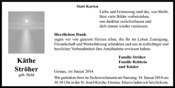 Todesanzeige von Käthe Ströher von Westfälische Nachrichten