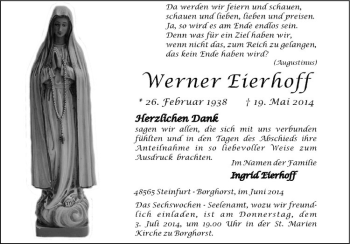 Todesanzeige von Werner Eierhoff von Westfälische Nachrichten