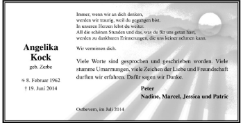 Todesanzeige von Angelika Kock von Westfälische Nachrichten