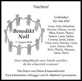 Todesanzeige von Benedikt Noll von Westfälische Nachrichten