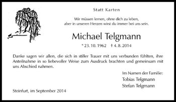 Todesanzeige von Michael Telgmann von Westfälische Nachrichten