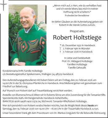 Todesanzeige von Robert Holtstiege 