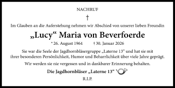 Todesanzeige von Maria von Beverfoerde 