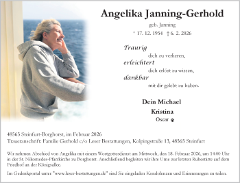 Todesanzeige von Angelika Gerhold 