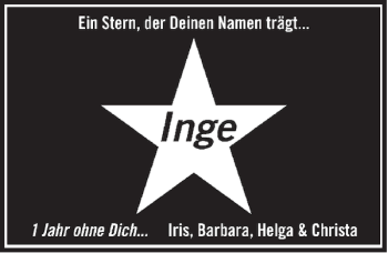 Todesanzeige von Inge  von Rheinische Post