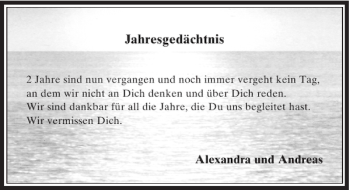 Todesanzeige von Alexandra und Andreas von Rheinische Post