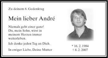 Todesanzeige von André  von Rheinische Post