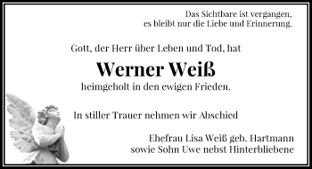 Todesanzeige von Werner Weiß von Rheinische Post