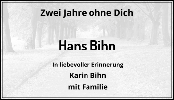 Todesanzeige von Hans Bihn von Rheinische Post