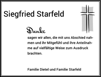 Todesanzeige von Siegfried Starfeld von Rheinische Post
