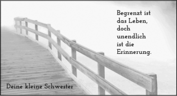 Todesanzeige von Begrenzt ist ist kleine von Rheinische Post
