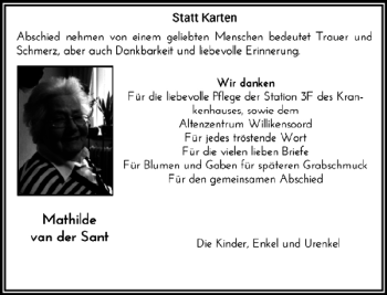 Todesanzeige von Statt Karten von Rheinische Post