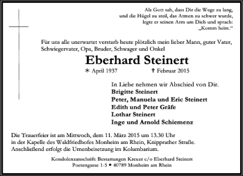 Todesanzeige von Steinert Eberhard von Rheinische Post