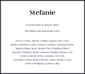 Todesanzeige von von Knop Stefanie von Rheinische Post