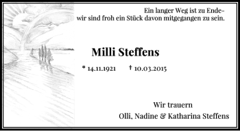 Todesanzeige von Steffens Milli von Rheinische Post