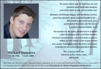 Todesanzeige von Quinders Michael von Rheinische Post