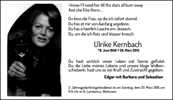 Todesanzeige von Kernbach Ulrike von Rheinische Post