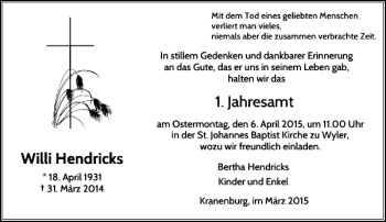 Todesanzeige von Jahresamt  von Rheinische Post