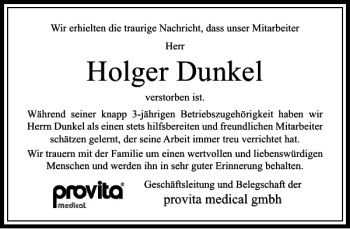 Todesanzeige von Holger  von Rheinische Post
