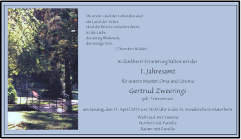 Todesanzeige von a.h  von Rheinische Post