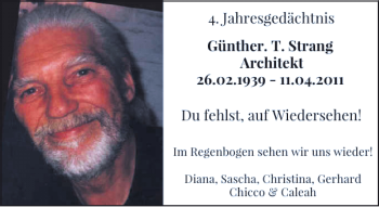Todesanzeige von T. Strang Architekt Günther. von Rheinische Post
