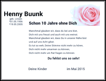 Todesanzeige von Henny  von Rheinische Post