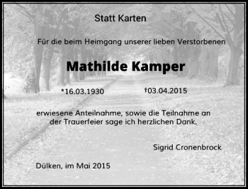 Todesanzeige von Statt  von Rheinische Post